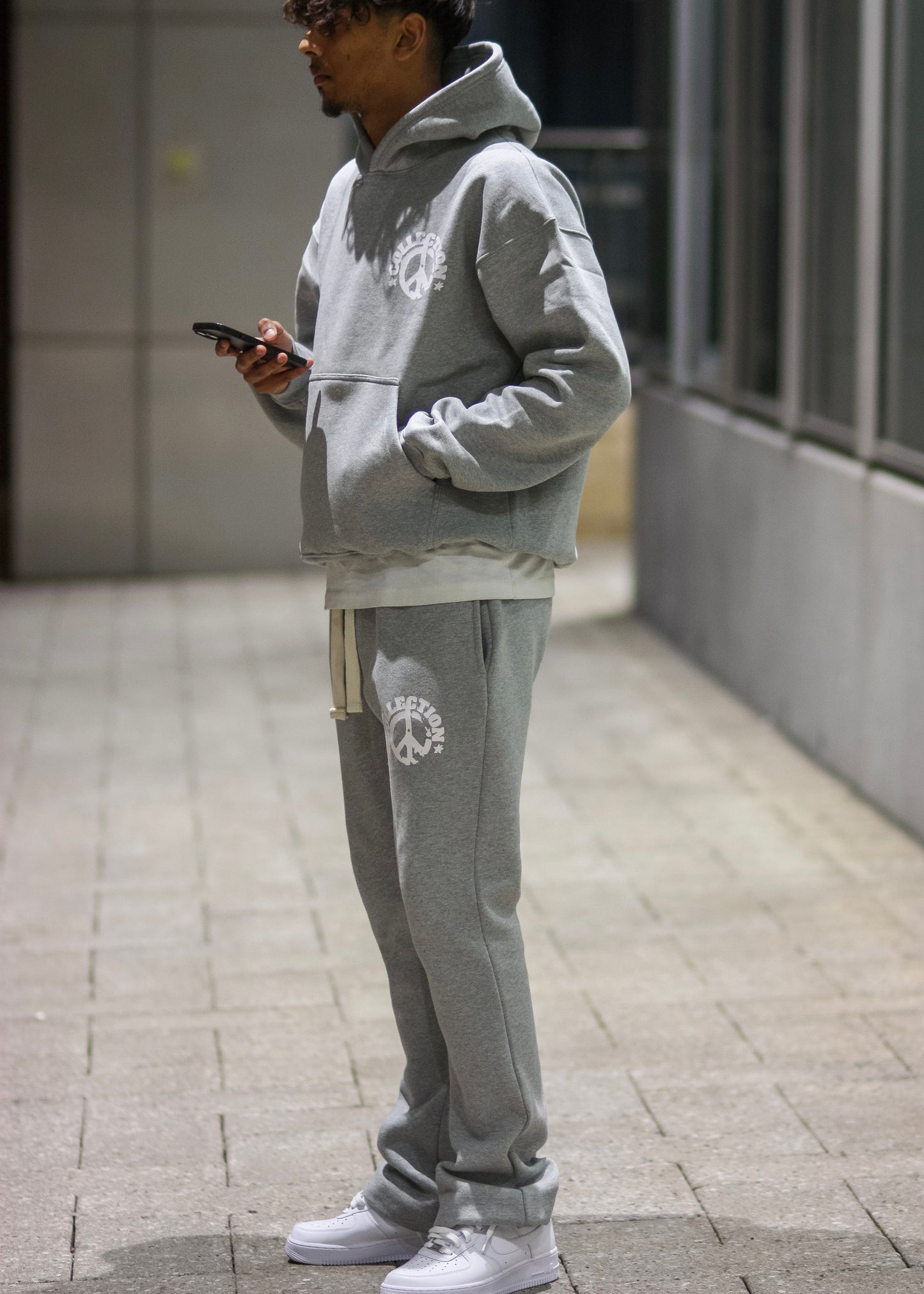 Piece Collection Essential Hoodie | Grey / White