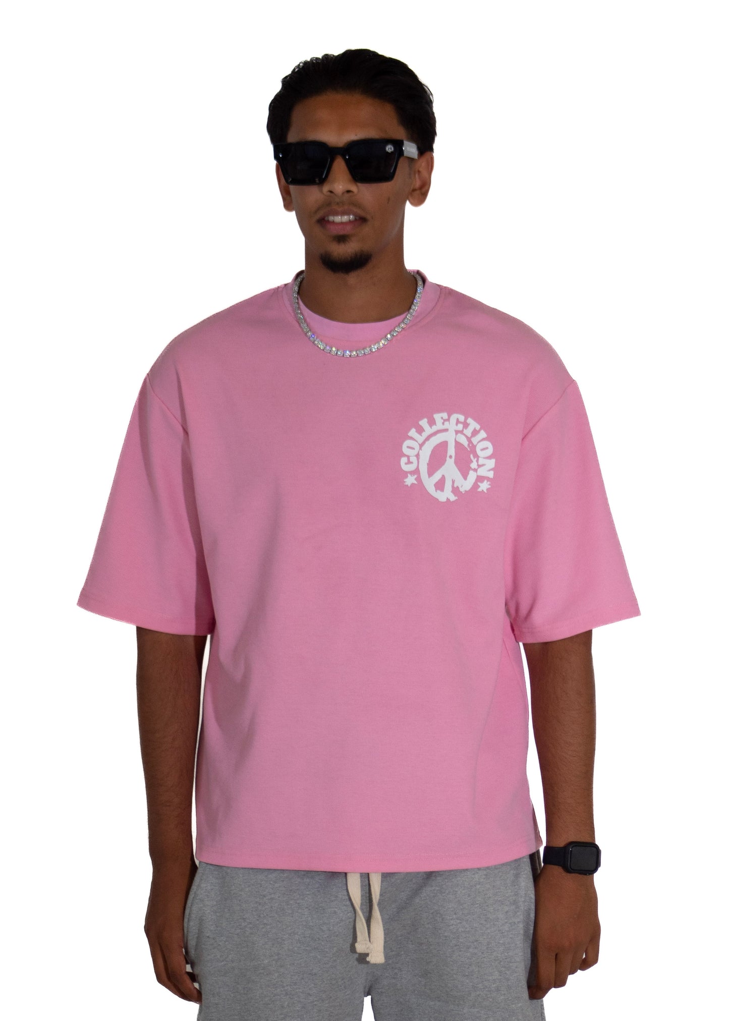 Stay Fly Waffle Knit | Pink / White