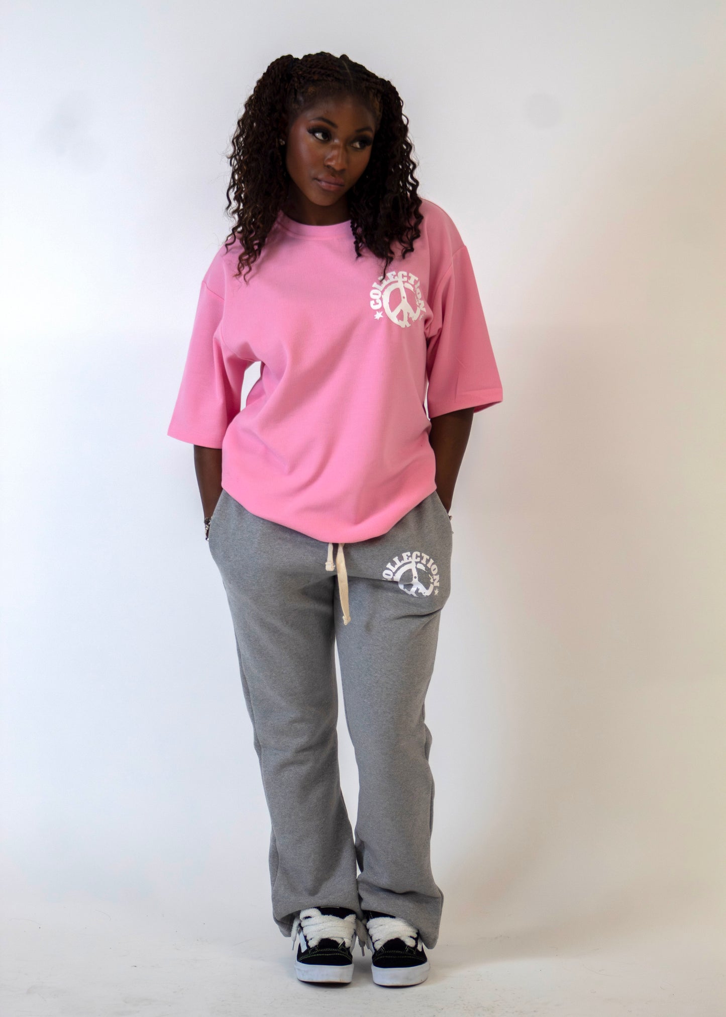 Stay Fly Waffle Knit | Pink / White